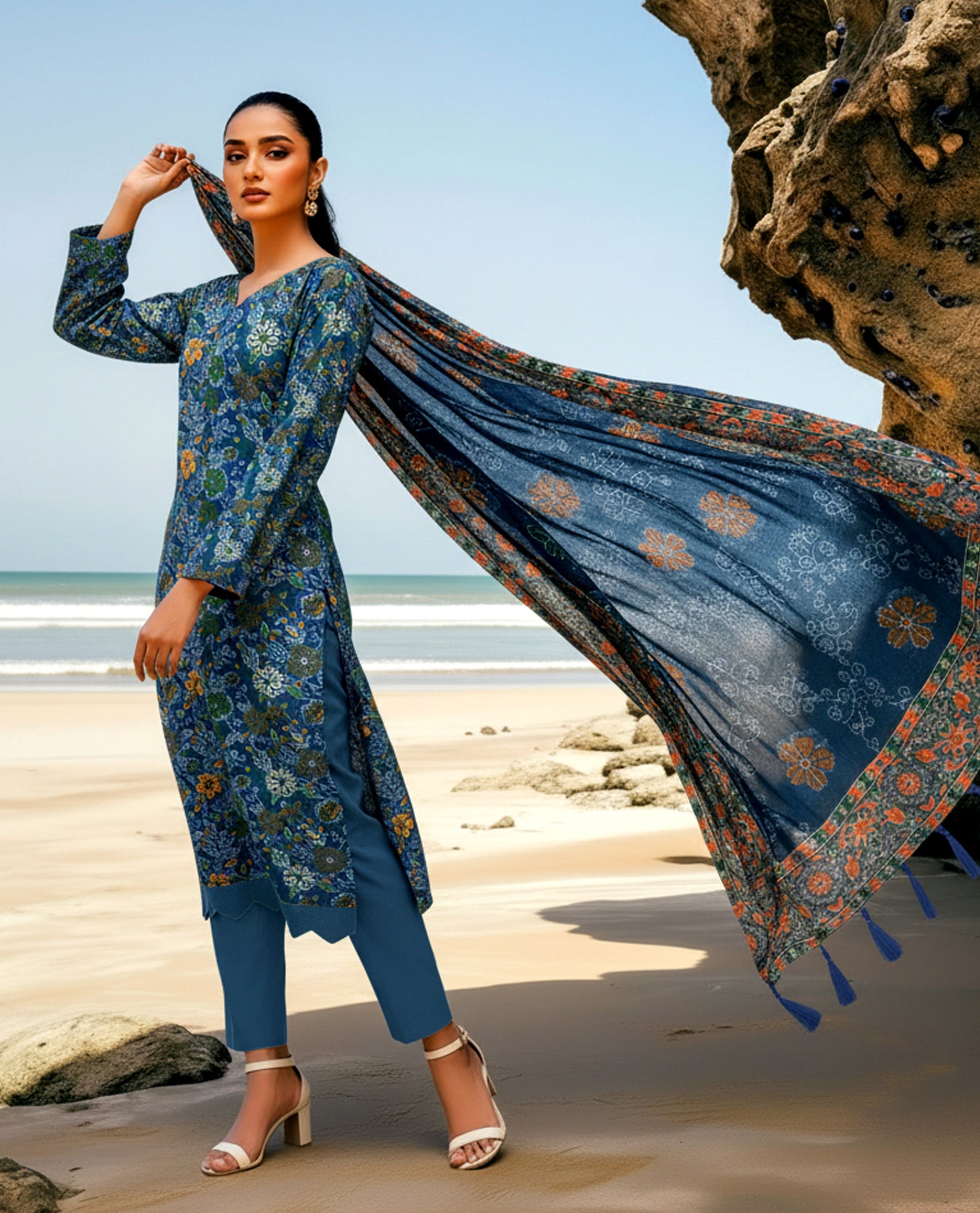 3PC UN-STITCHED LAWN RCL-28