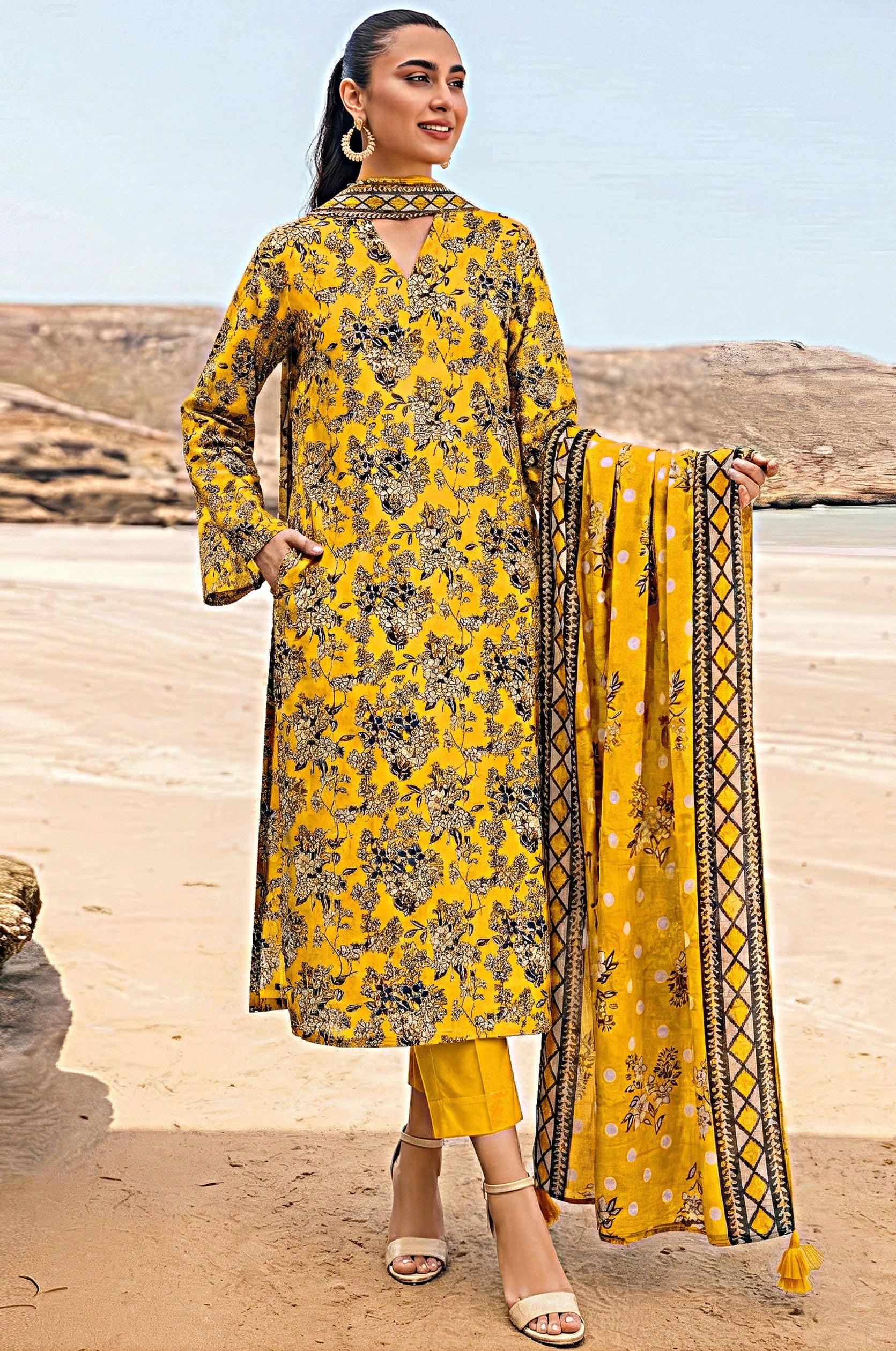 3PC UN-STITCHED LAWN RCL-29