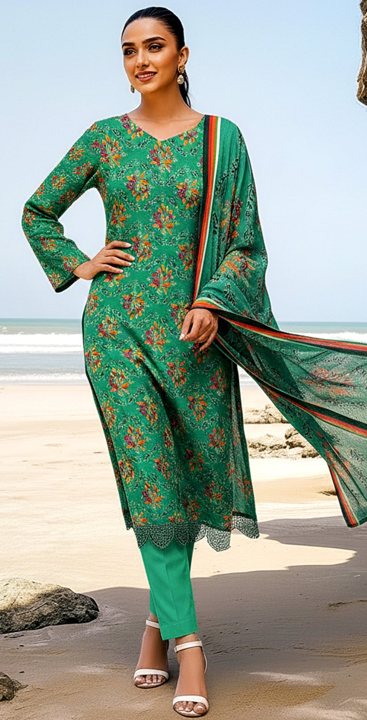 3PC UN-STITCHED LAWN RCL-22