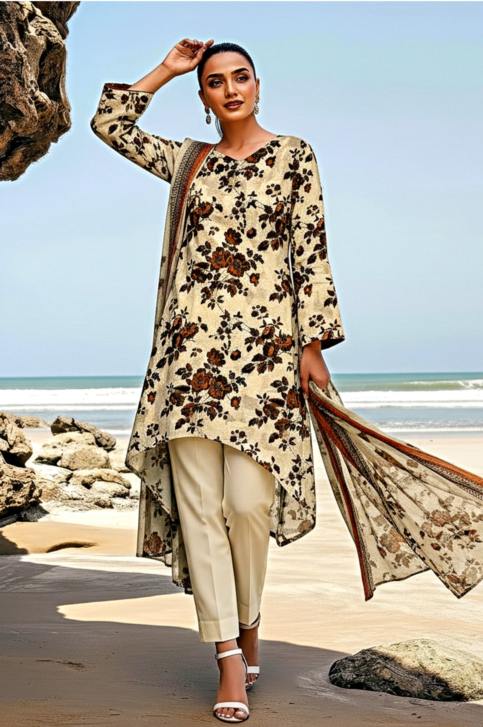 3PC UN-STITCHED LAWN RCL-23