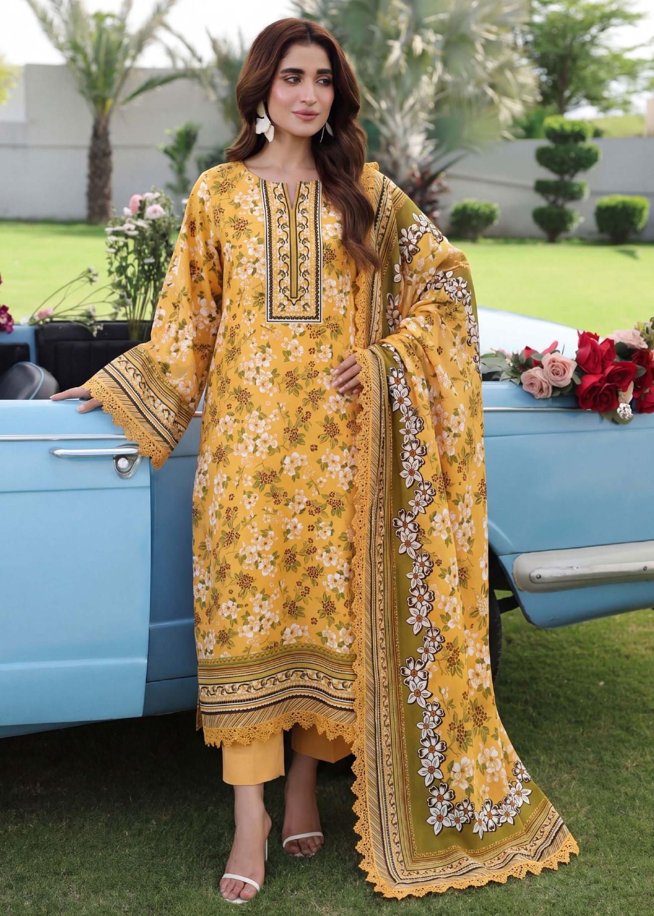 3PC UN-STITCHED LAWN RCL-73