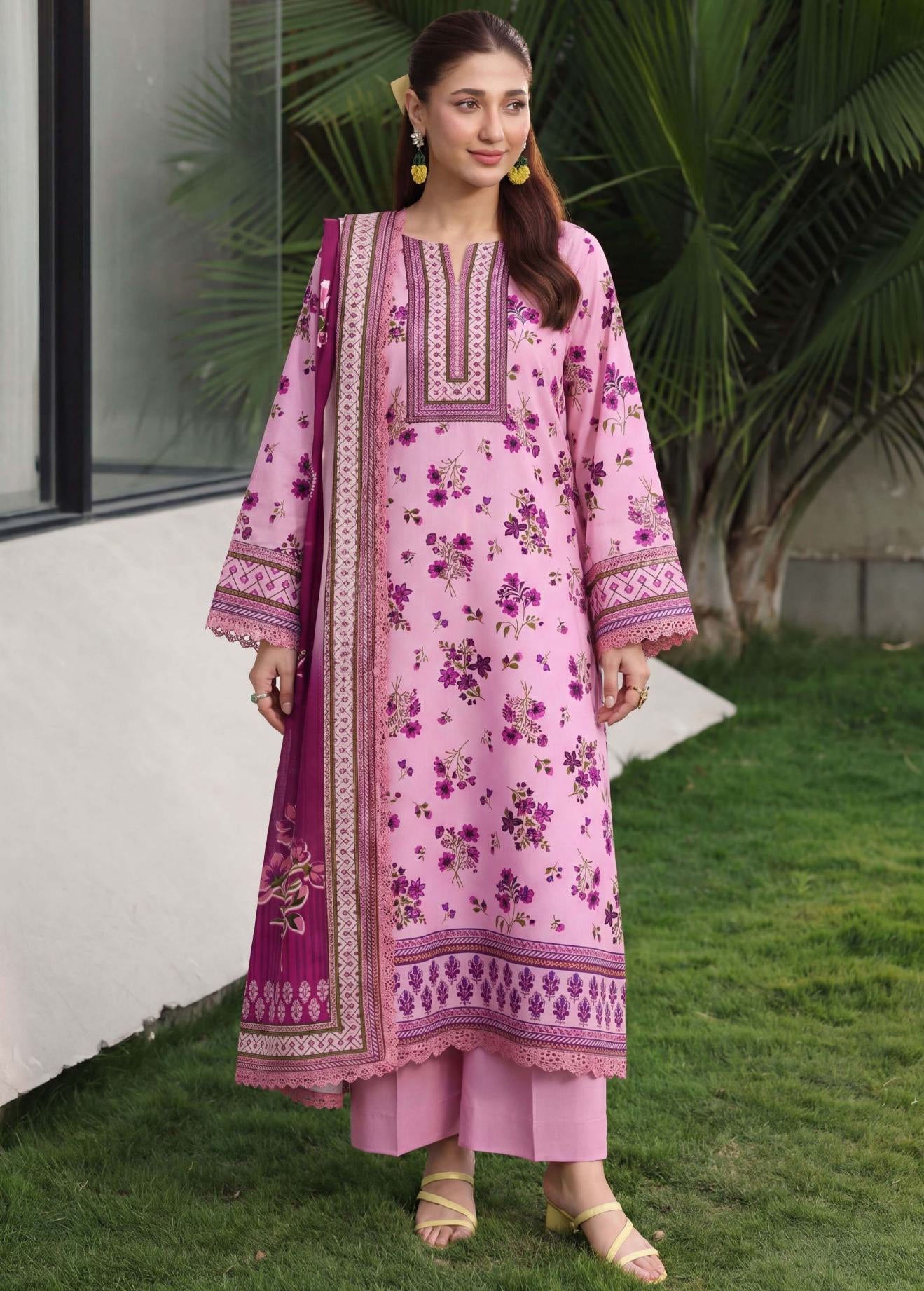 3PC UN-STITCHED LAWN RCL-77