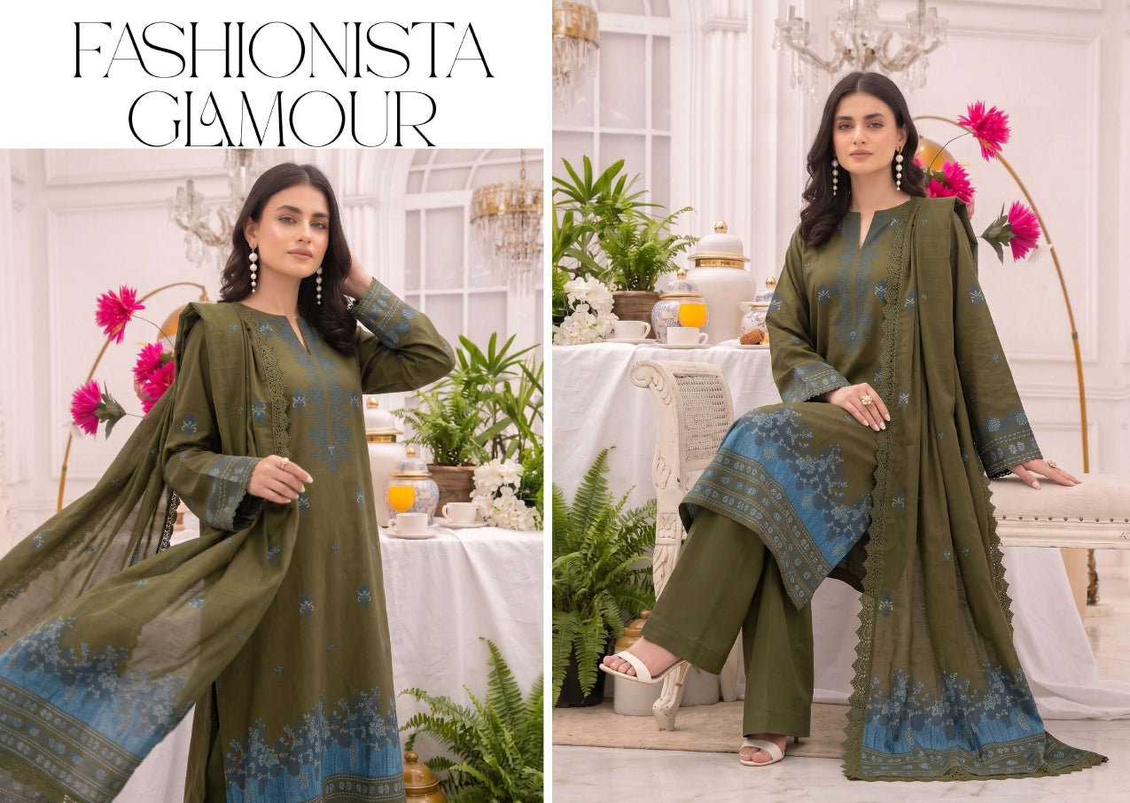 3PC UN-STITCHED JACQUARD BAROSHA LAWN D-4