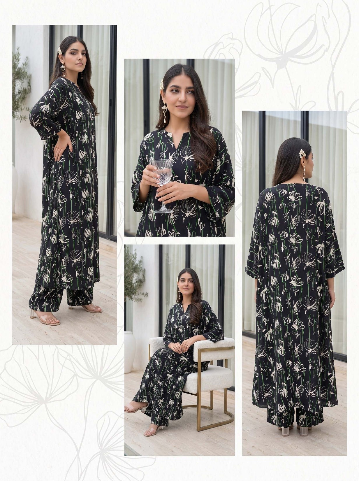 2PC All Over Digital Printed Superior Linen VL-130-D#04