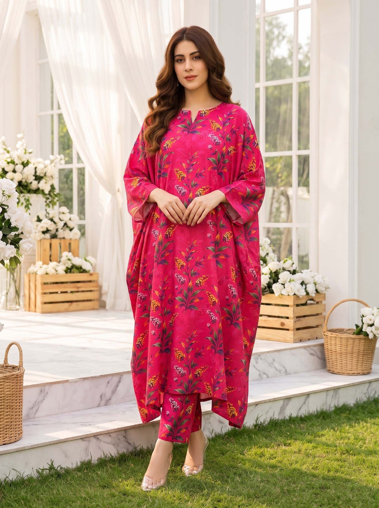 2PC Grid Khaddar D-01