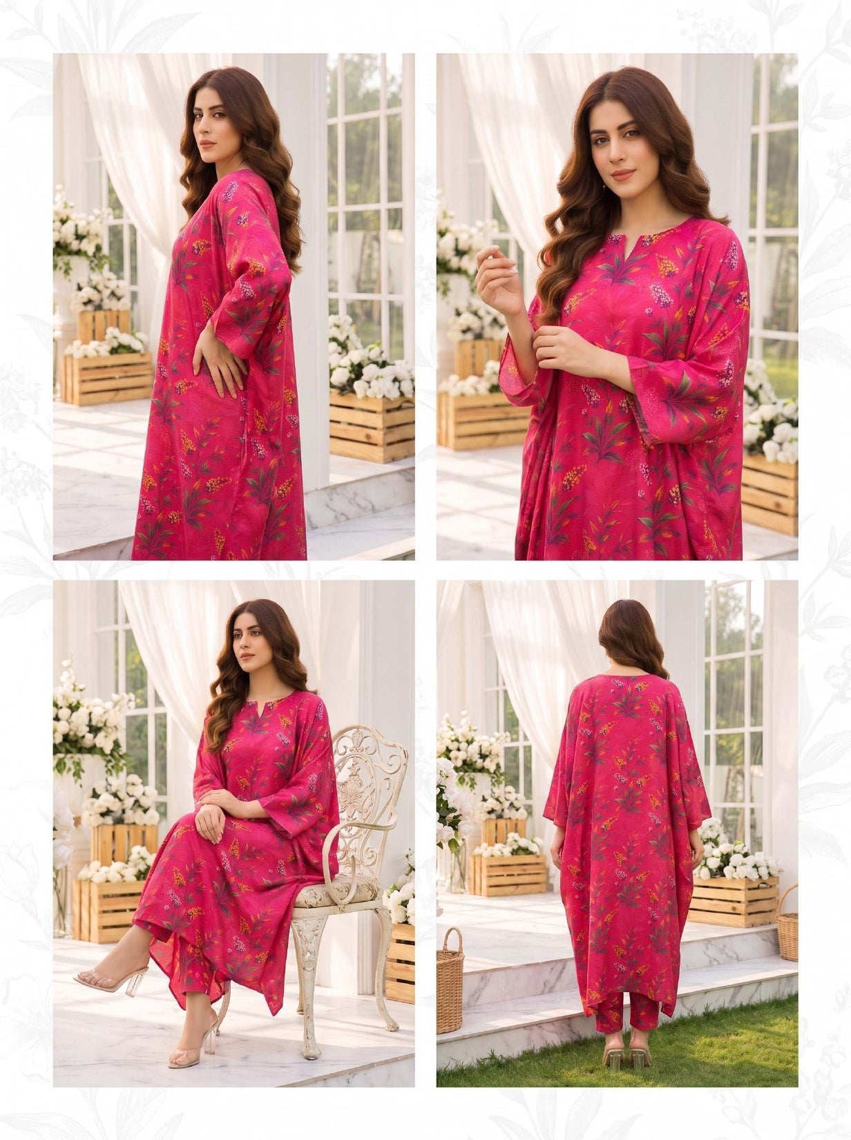 2PC Grid Khaddar D-01