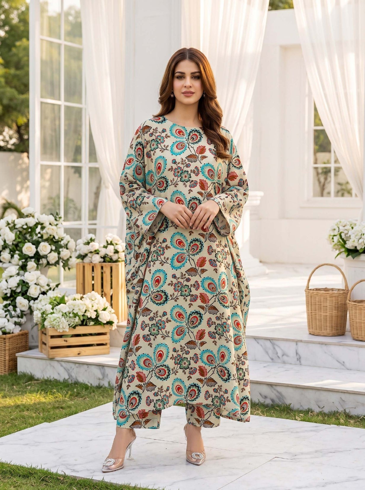 2PC Grid Khaddar D-02