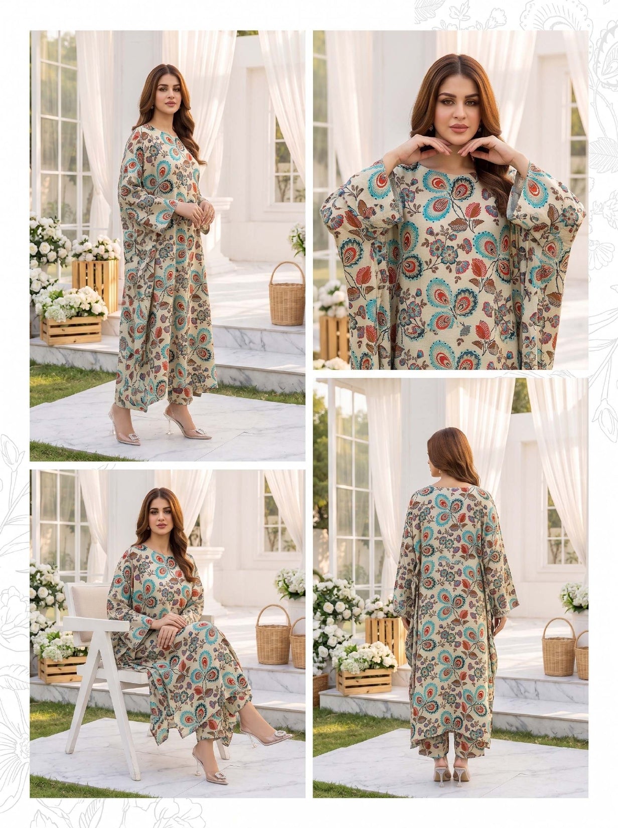 2PC Grid Khaddar D-02