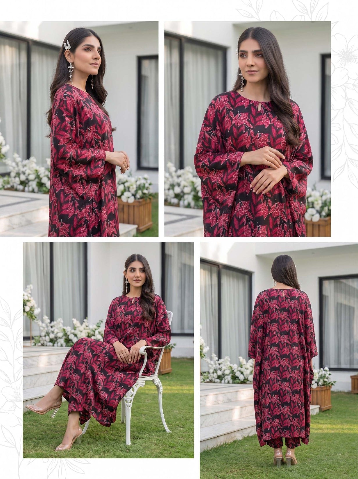 2PC Grid Khaddar D-04