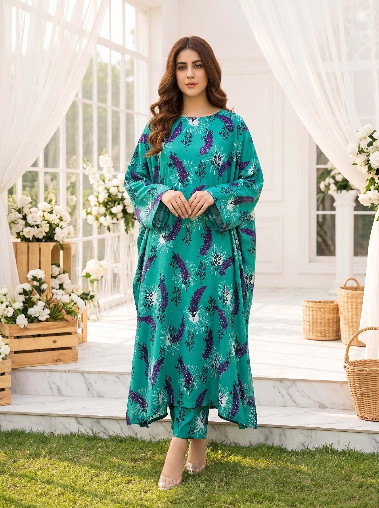 2PC Grid Khaddar D-05