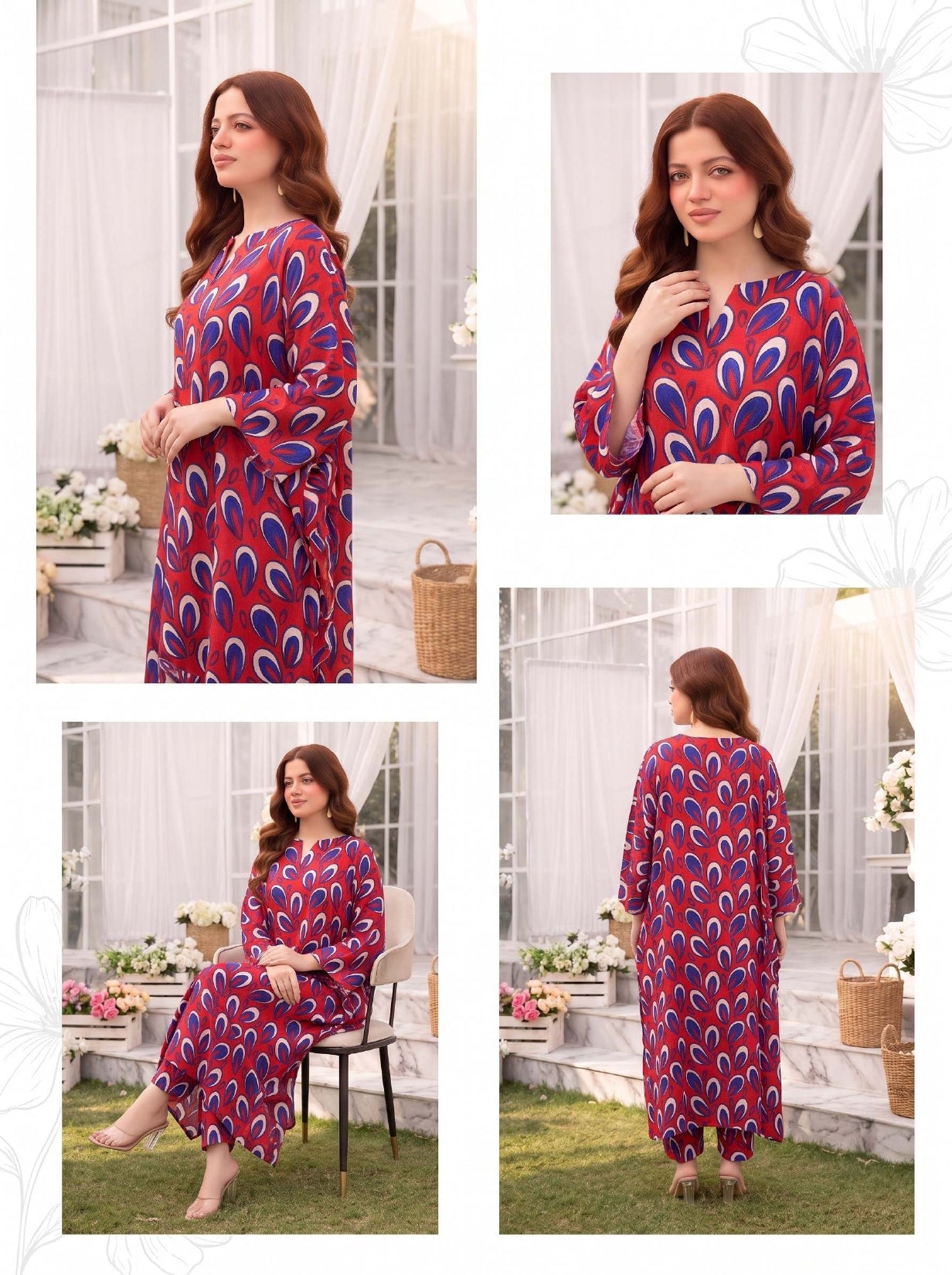 2PC Grid Khaddar D-010