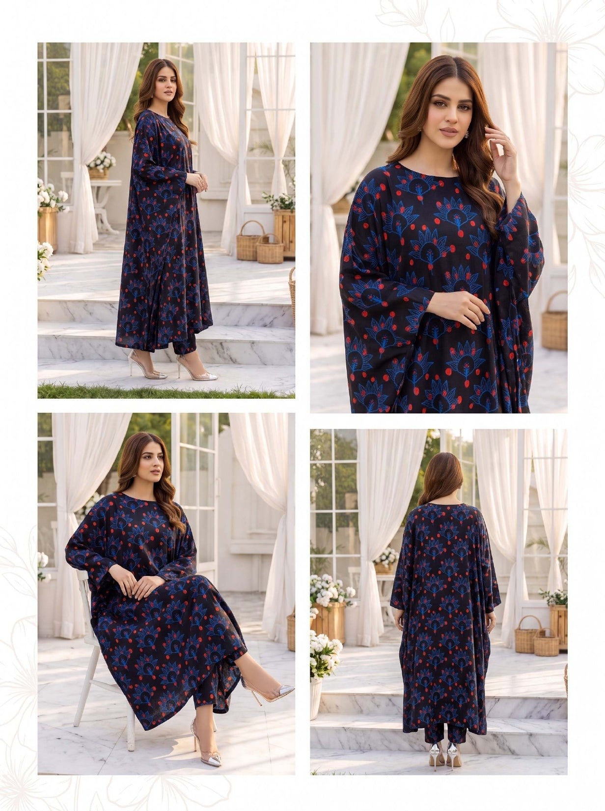 2PC Grid Khaddar D-011