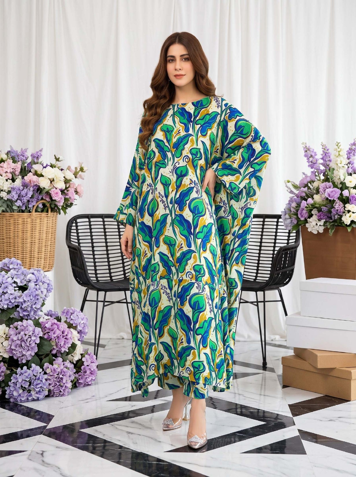 2PC Grid Khaddar D-013