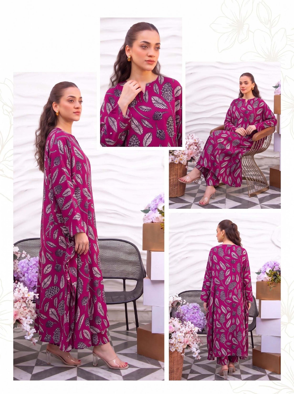 2PC Grid Khaddar D-014