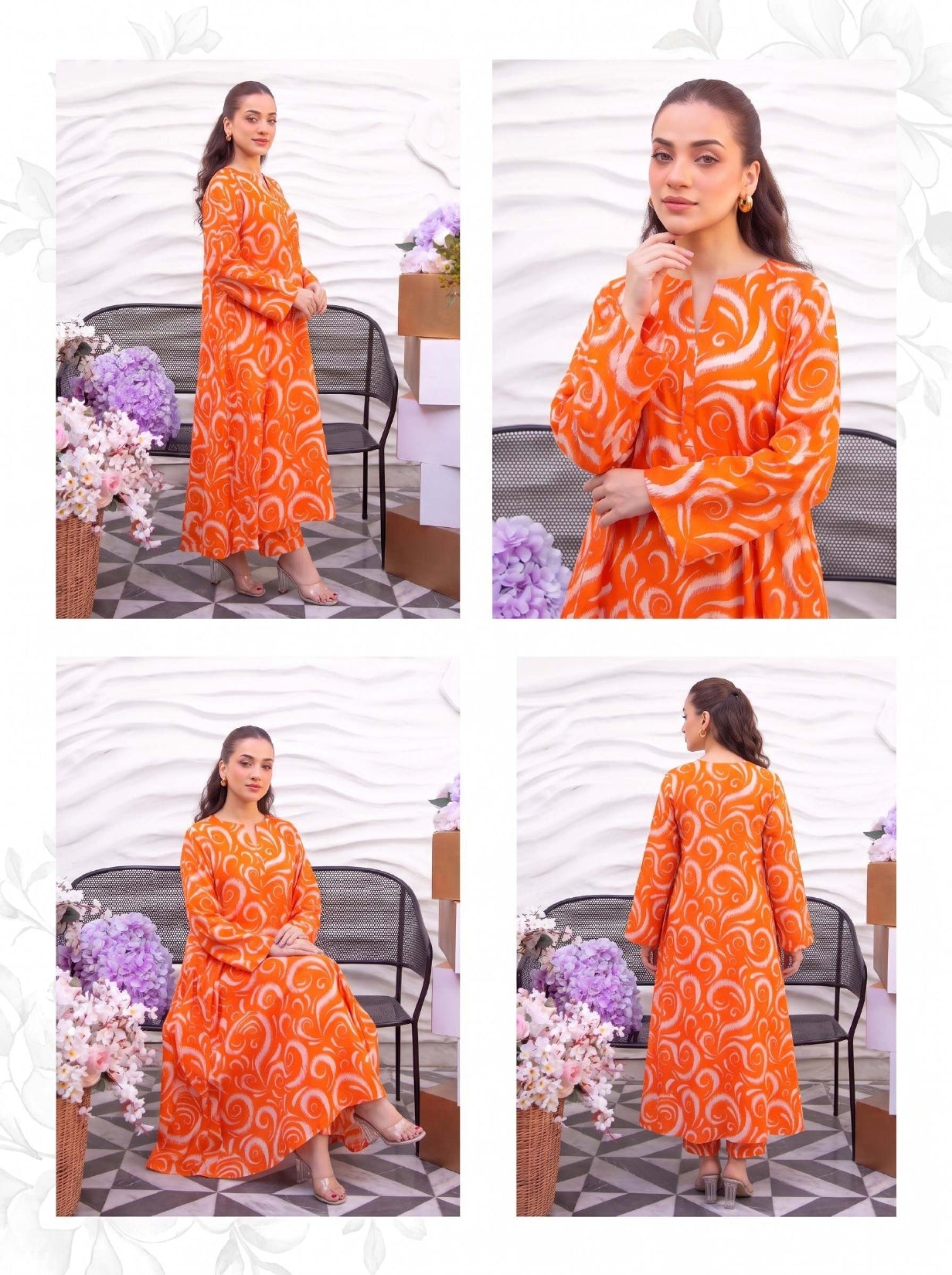 2PC Grid Khaddar D-017