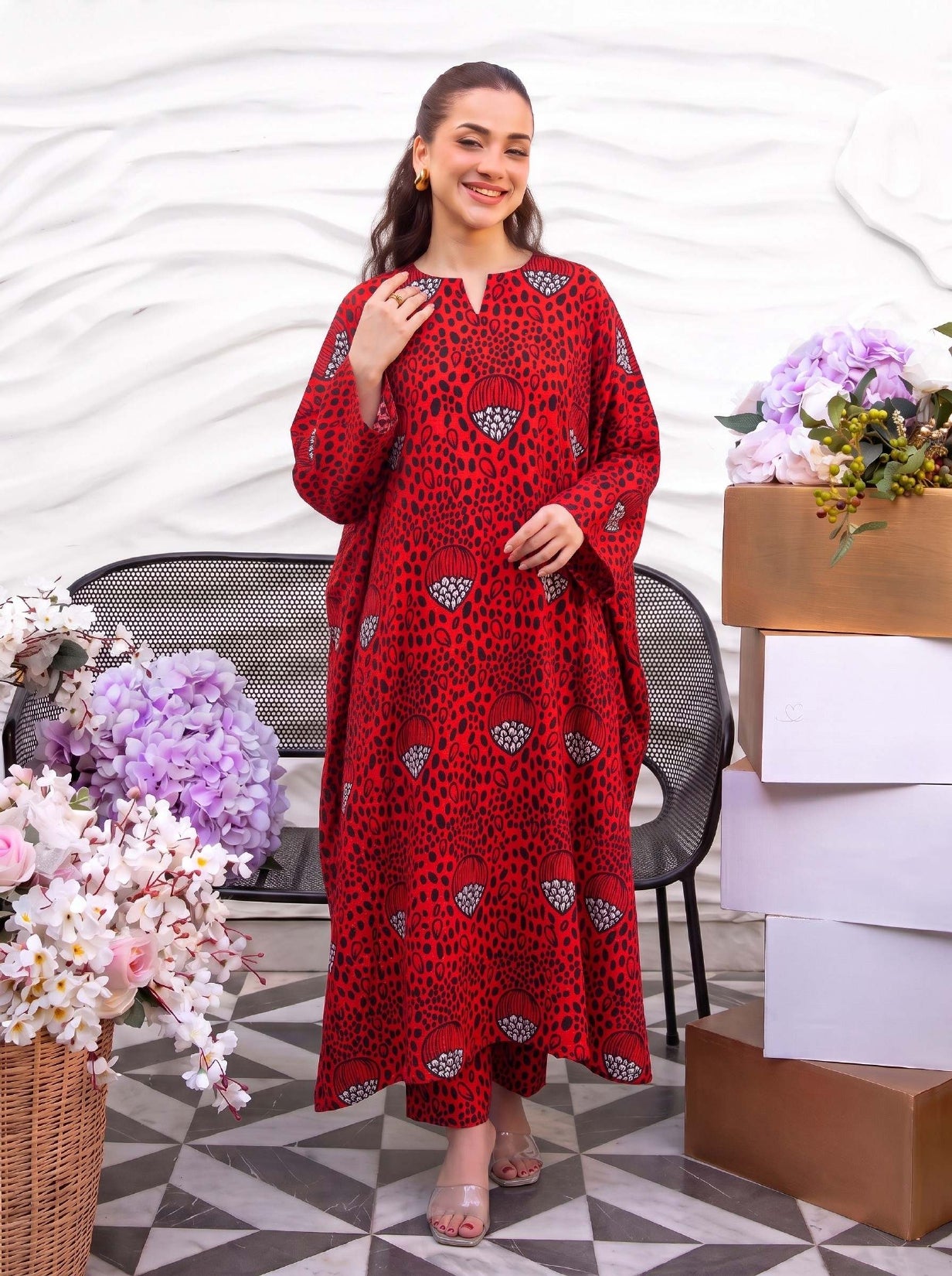2PC Grid Khaddar D-020
