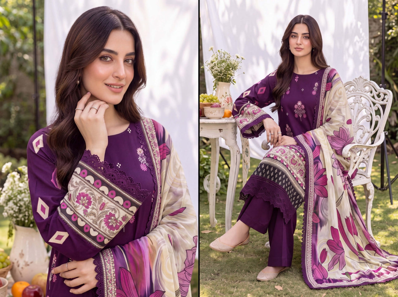 3PC RUPAS DIGITAL PRINT LINEN VL-133-D#03