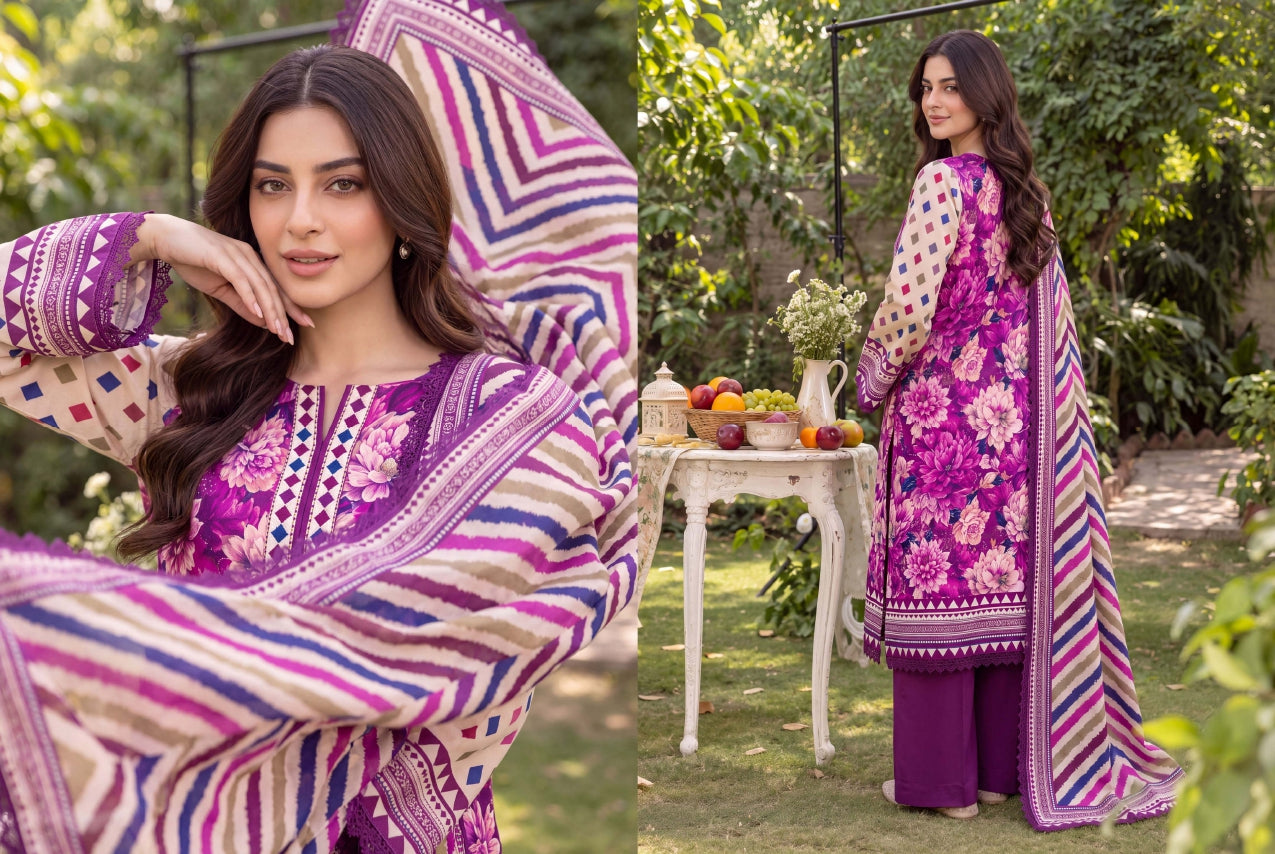 3PC RUPAS DIGITAL PRINT LINEN VL-133-D#06