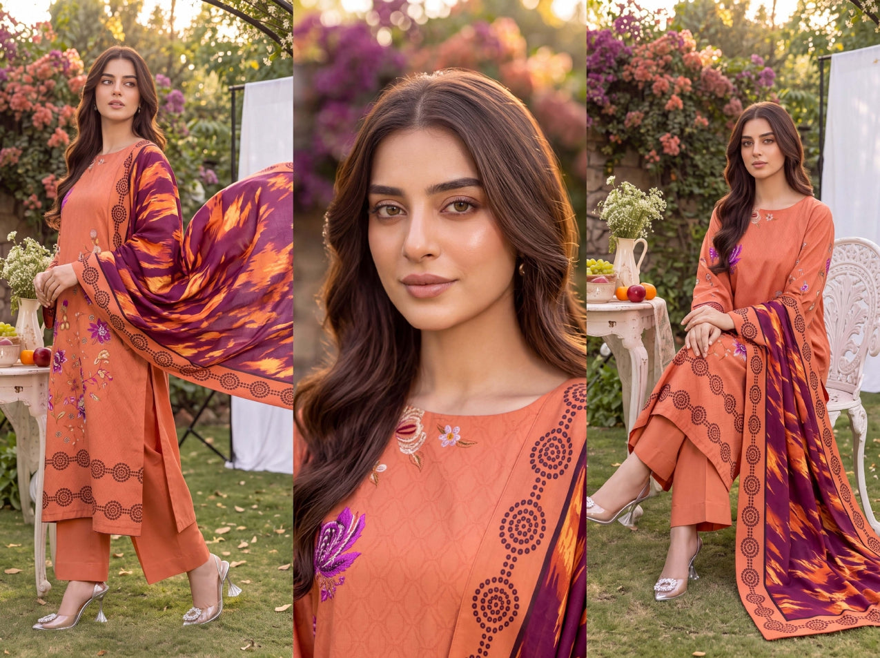 3PC RUPAS DIGITAL PRINT LINEN VL-133-D#08