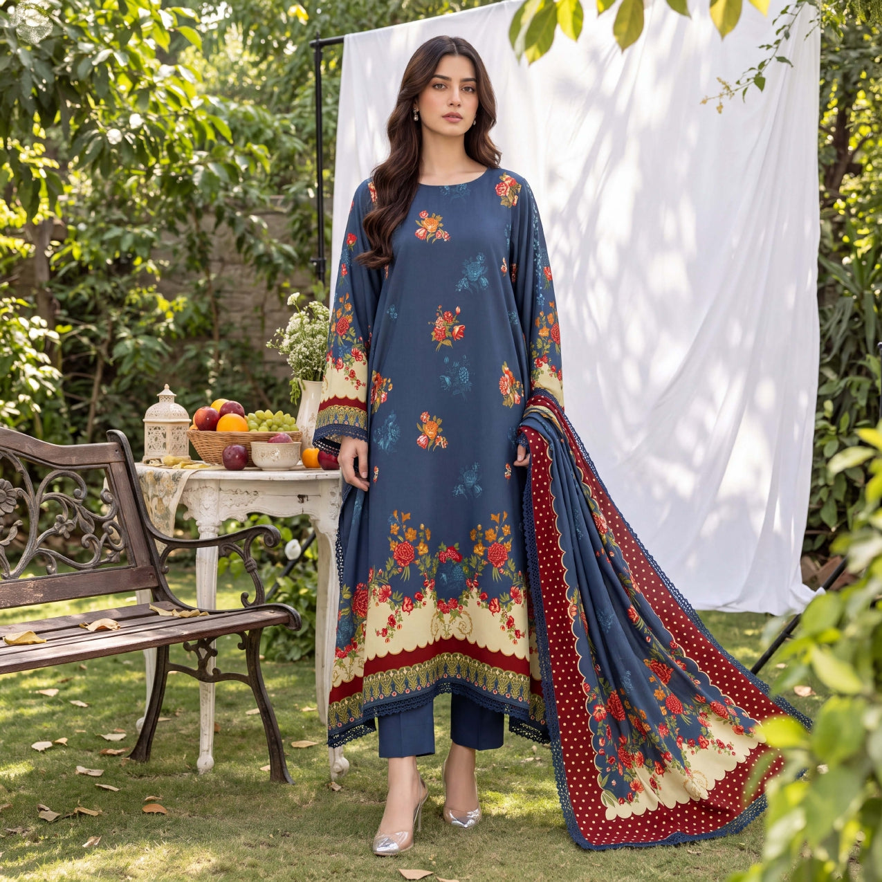 3PC RUPAS DIGITAL PRINT LINEN VL-133-D#09