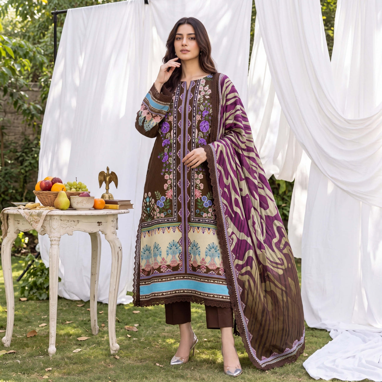 3PC RUPAS DIGITAL PRINT LINEN VL-133-D#10