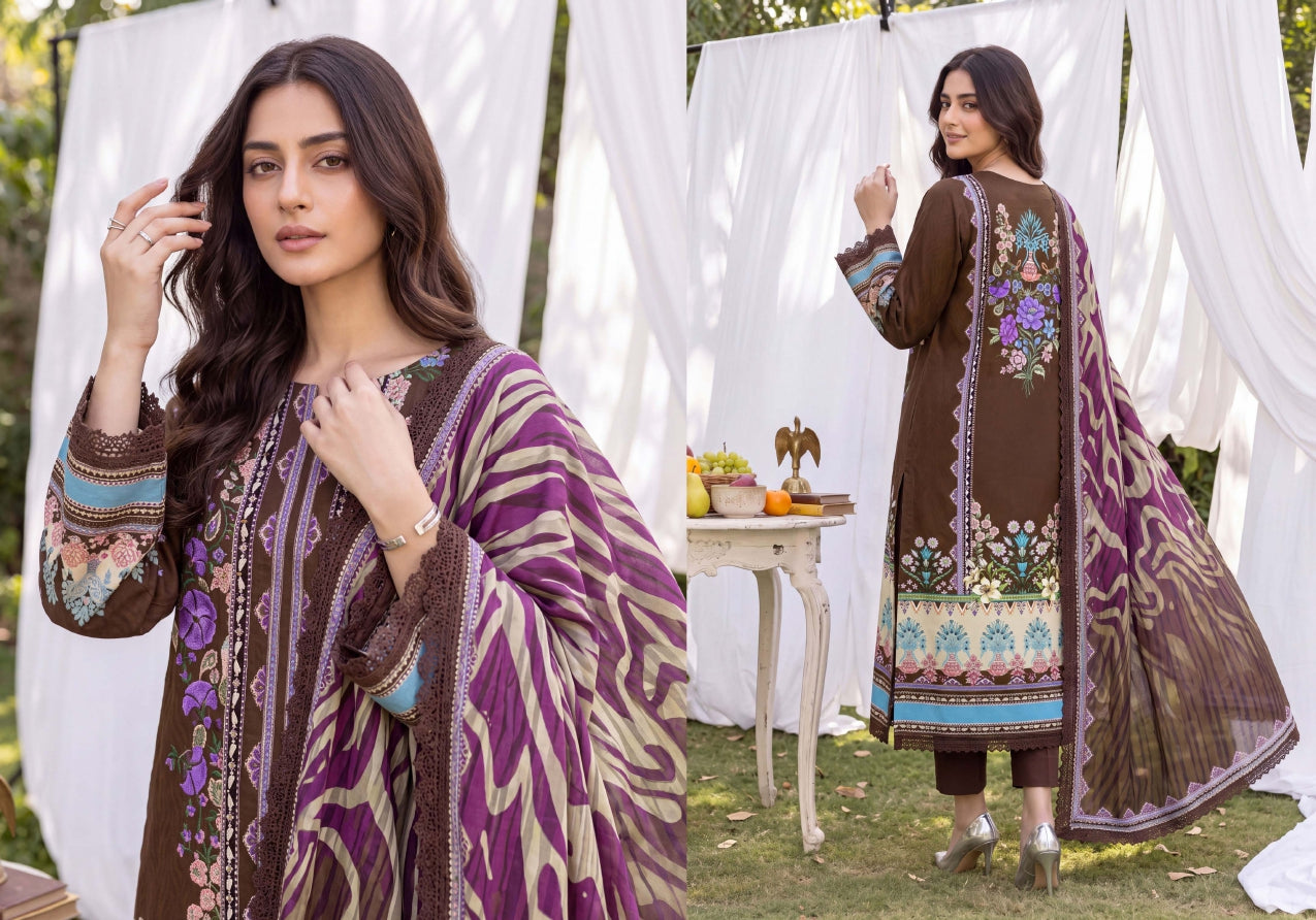 3PC RUPAS DIGITAL PRINT LINEN VL-133-D#10