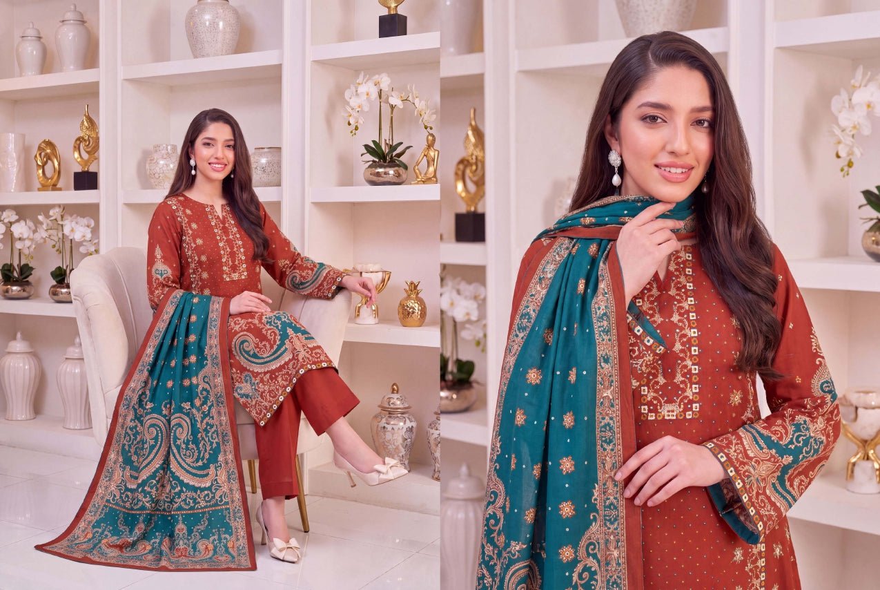 3PC RUPAS DIGITAL PRINT LINEN VL-136-D#01