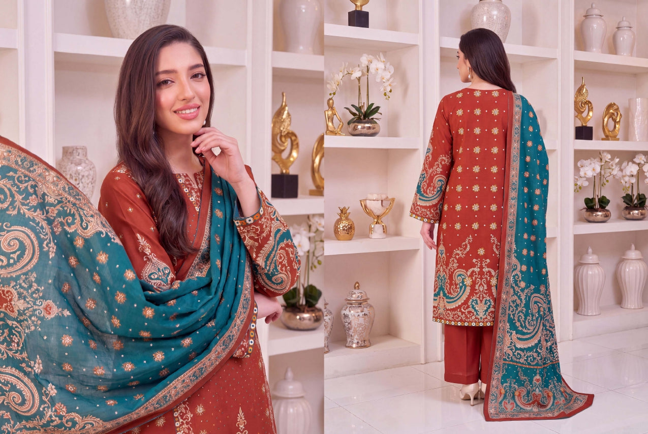 3PC RUPAS DIGITAL PRINT LINEN VL-136-D#01