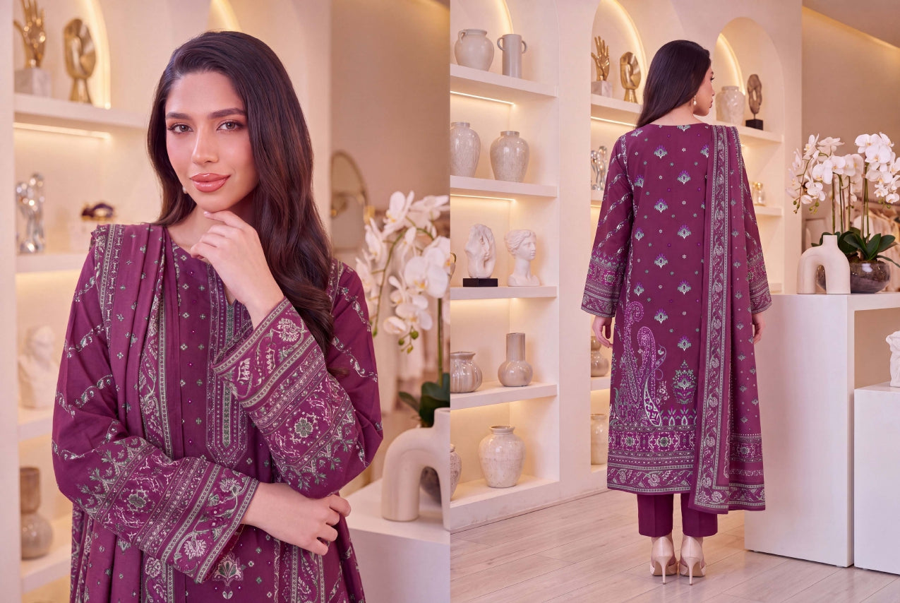 3PC RUPAS DIGITAL PRINT LINEN VL-136-D#07