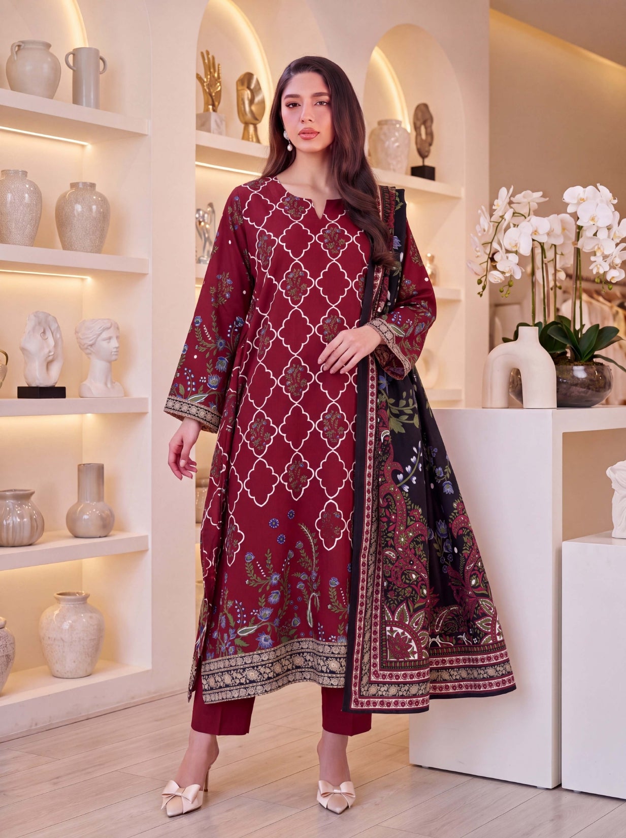 3PC RUPAS DIGITAL PRINT LINEN VL-136-D#09
