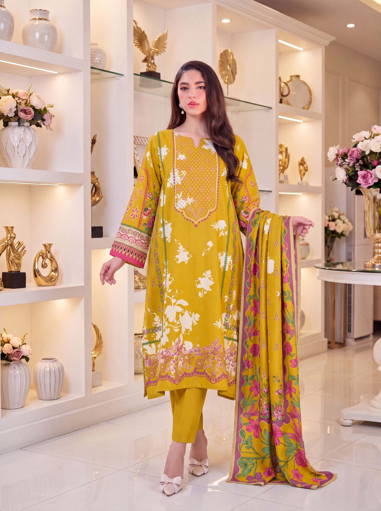 3PC RUPAS DIGITAL PRINT LINEN VL-136-D#10