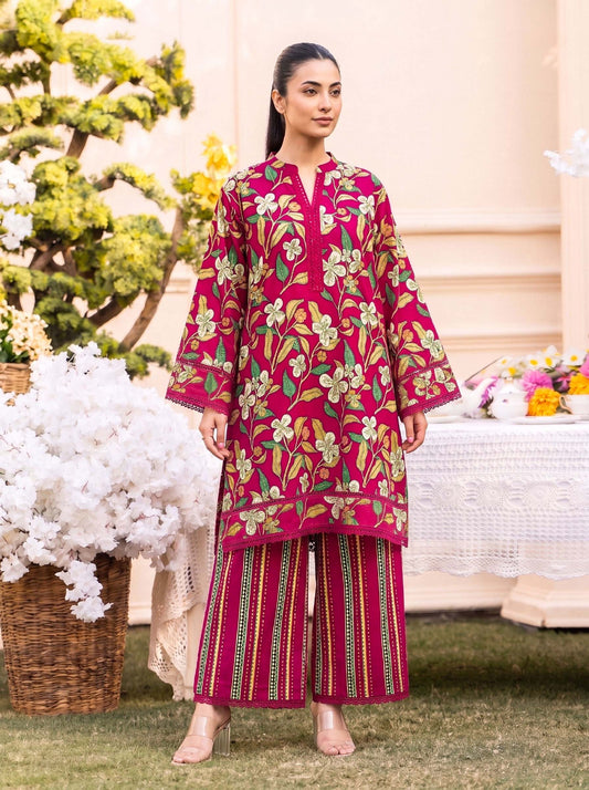 RUPAS Printed Grid Khaddar 2Piece V-142- D-08