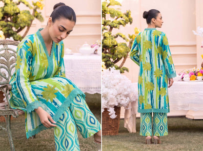 RUPAS Printed Grid Khaddar 2Piece V-142- D-09