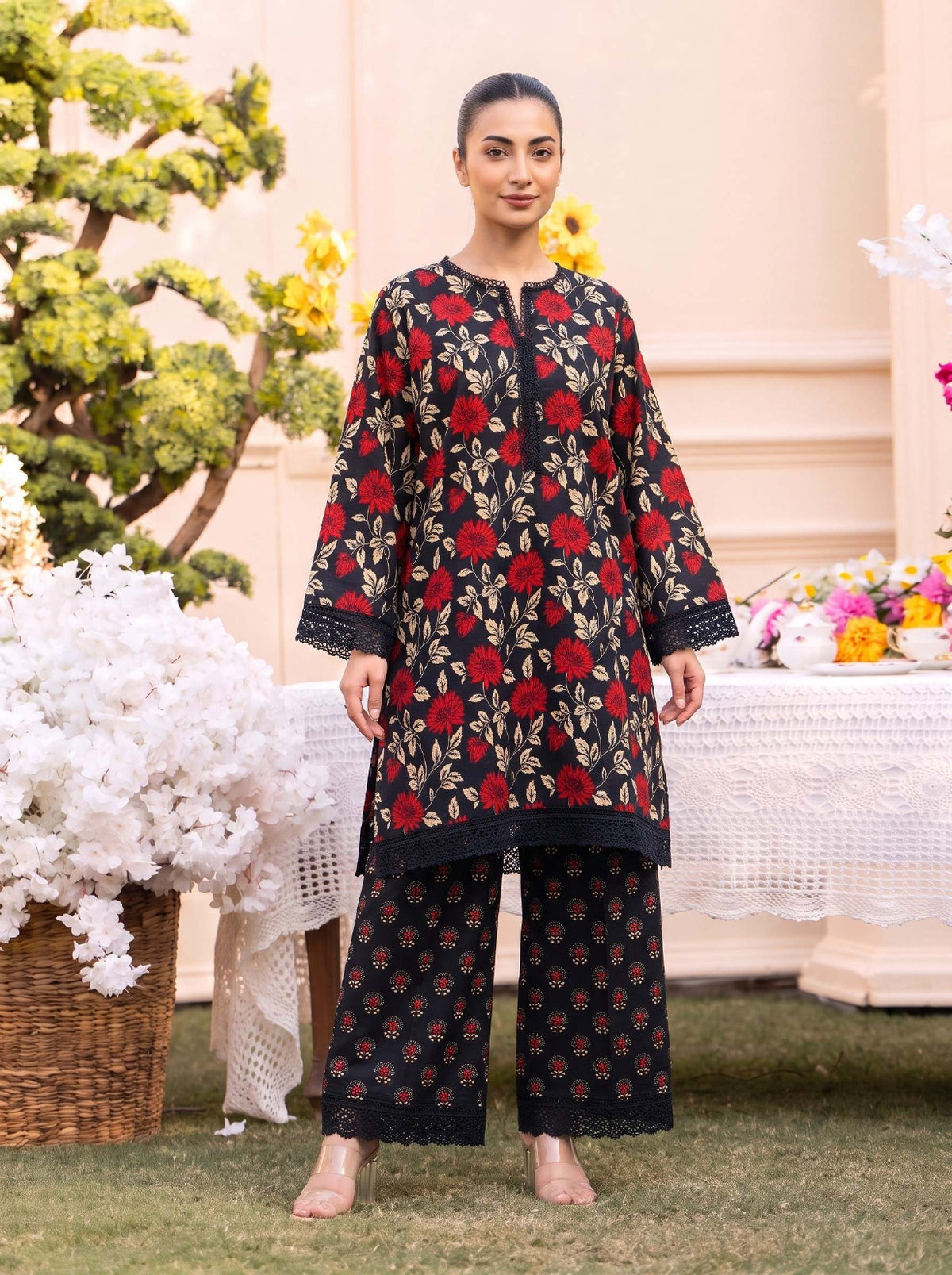 RUPAS Printed Grid Khaddar 2Piece V-142- D-011