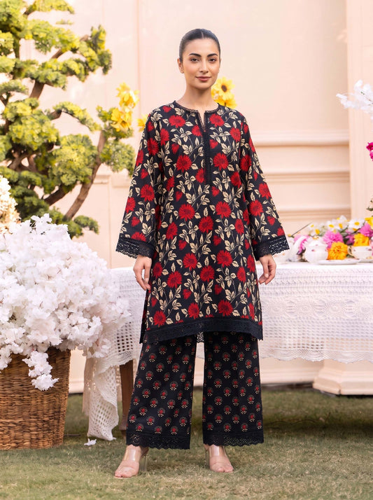 RUPAS Printed Grid Khaddar 2Piece V-142- D-011