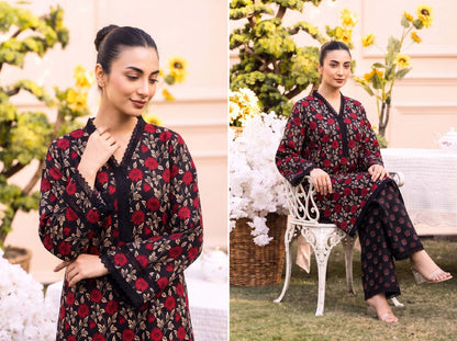 RUPAS Printed Grid Khaddar 2Piece V-142- D-011