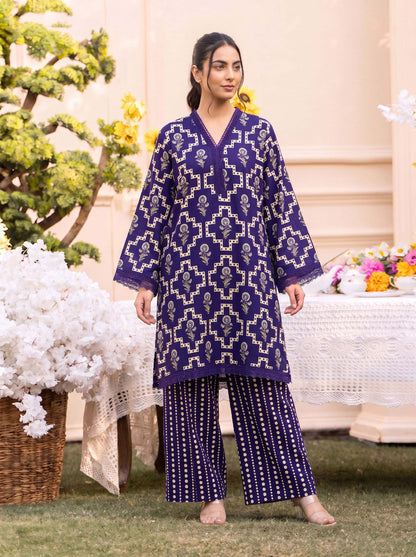 RUPAS Printed Grid Khaddar 2Piece V-142- D-07