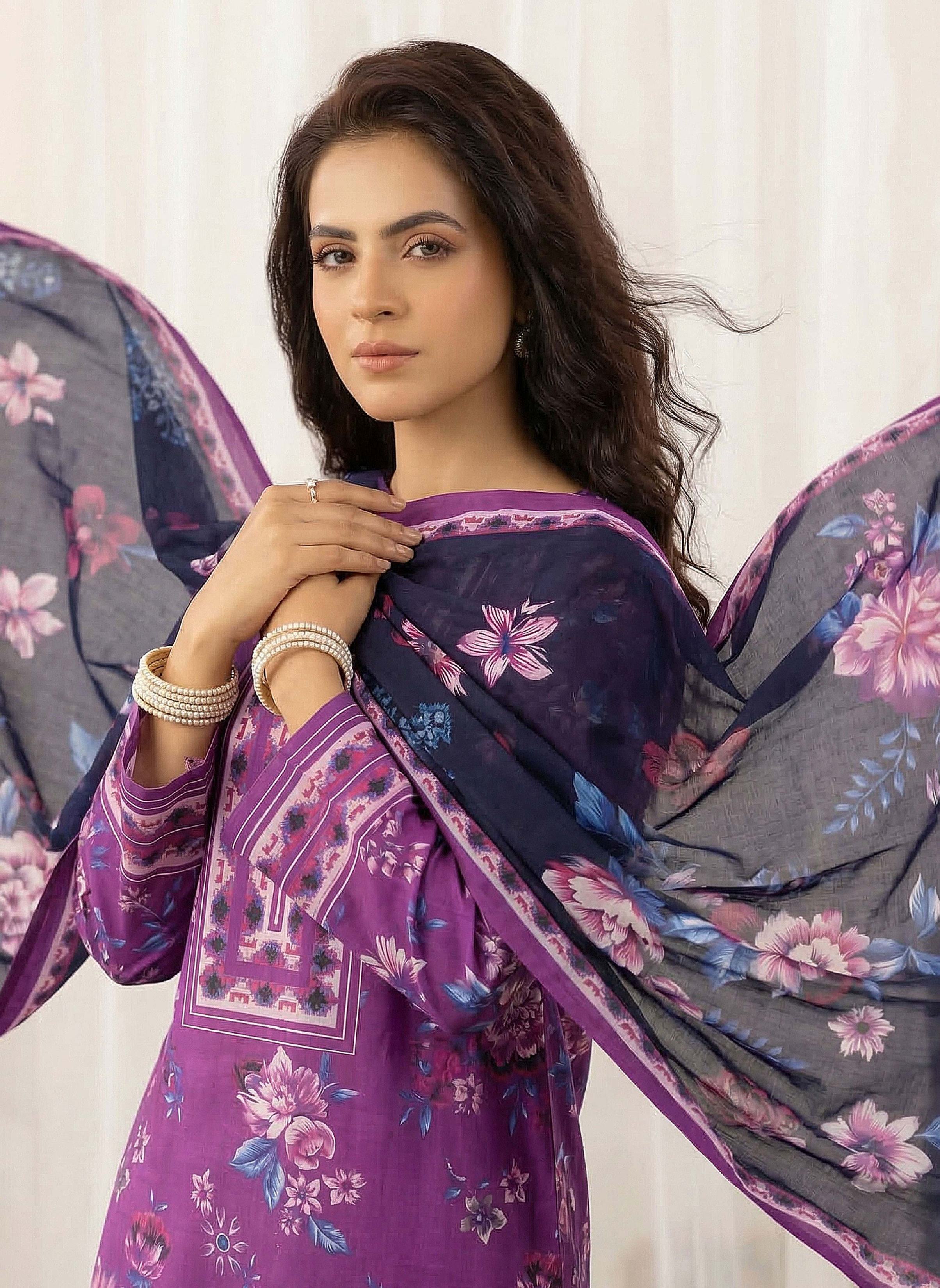 3PC UN-STITCHED LAWN RCL-48