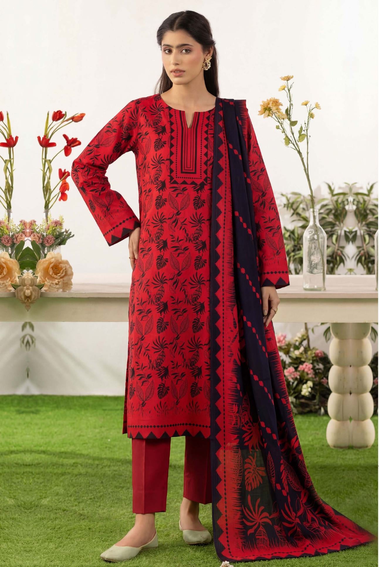 3PC UN-STITCHED LAWN RCL-46