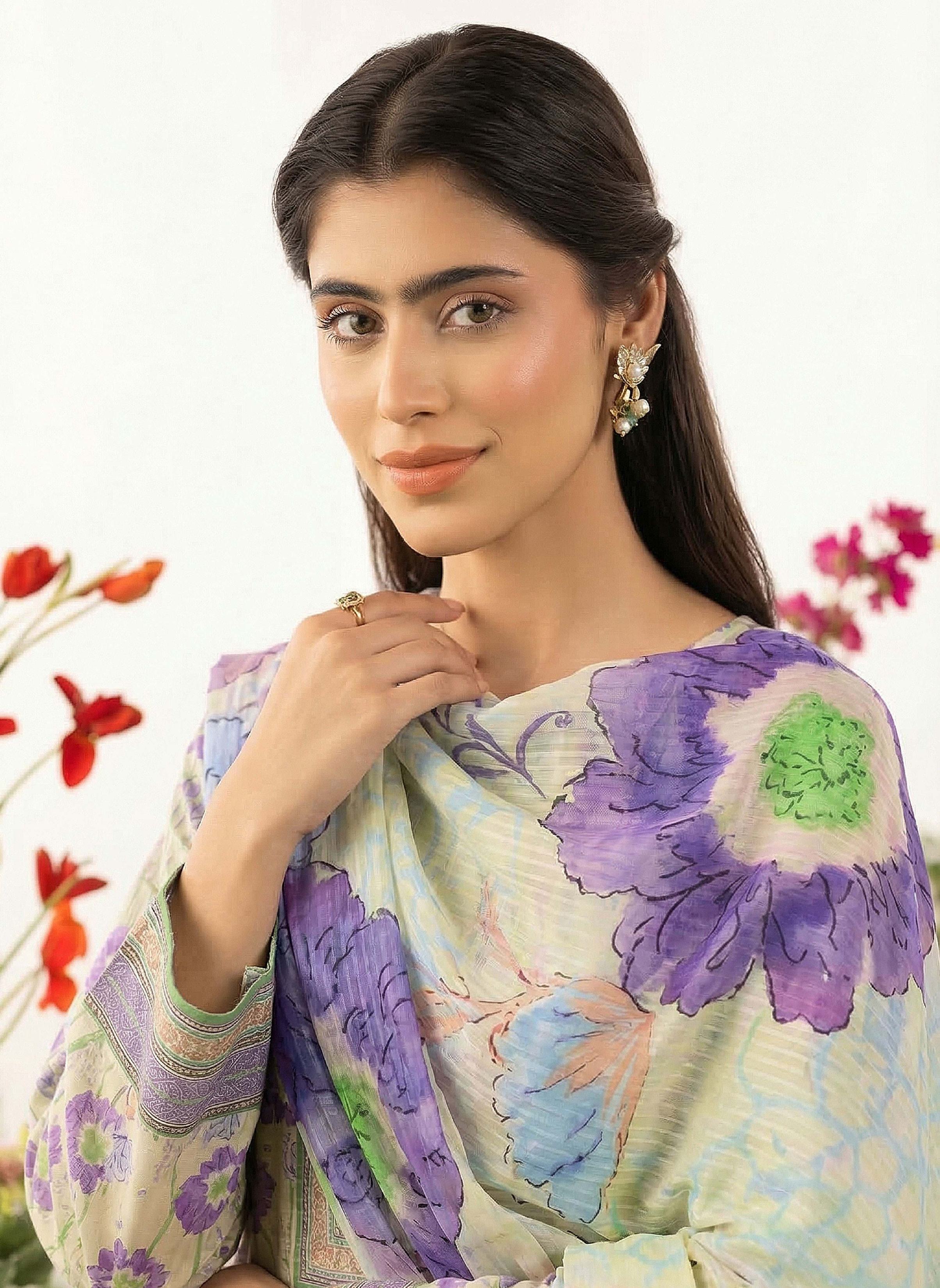 3PC UN-STITCHED LAWN RCL-45