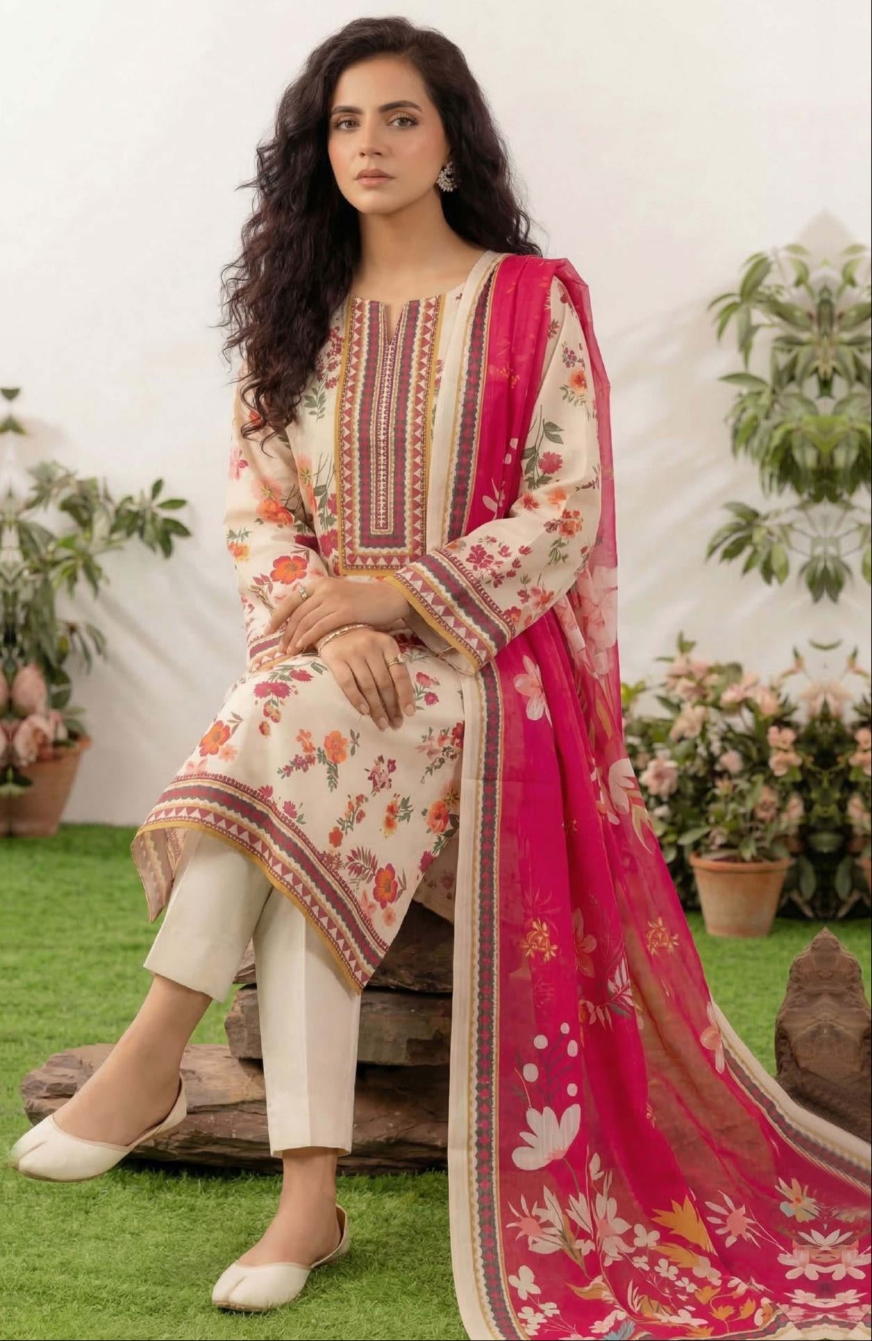 3PC UN-STITCHED LAWN RCL-47