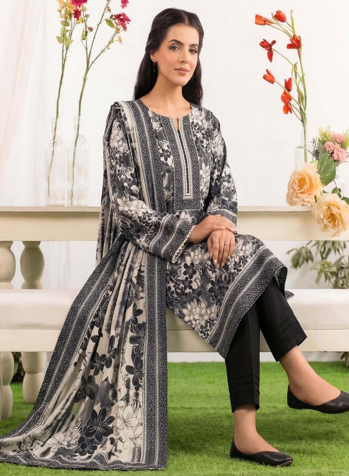 3PC UN-STITCHED LAWN RCL-44