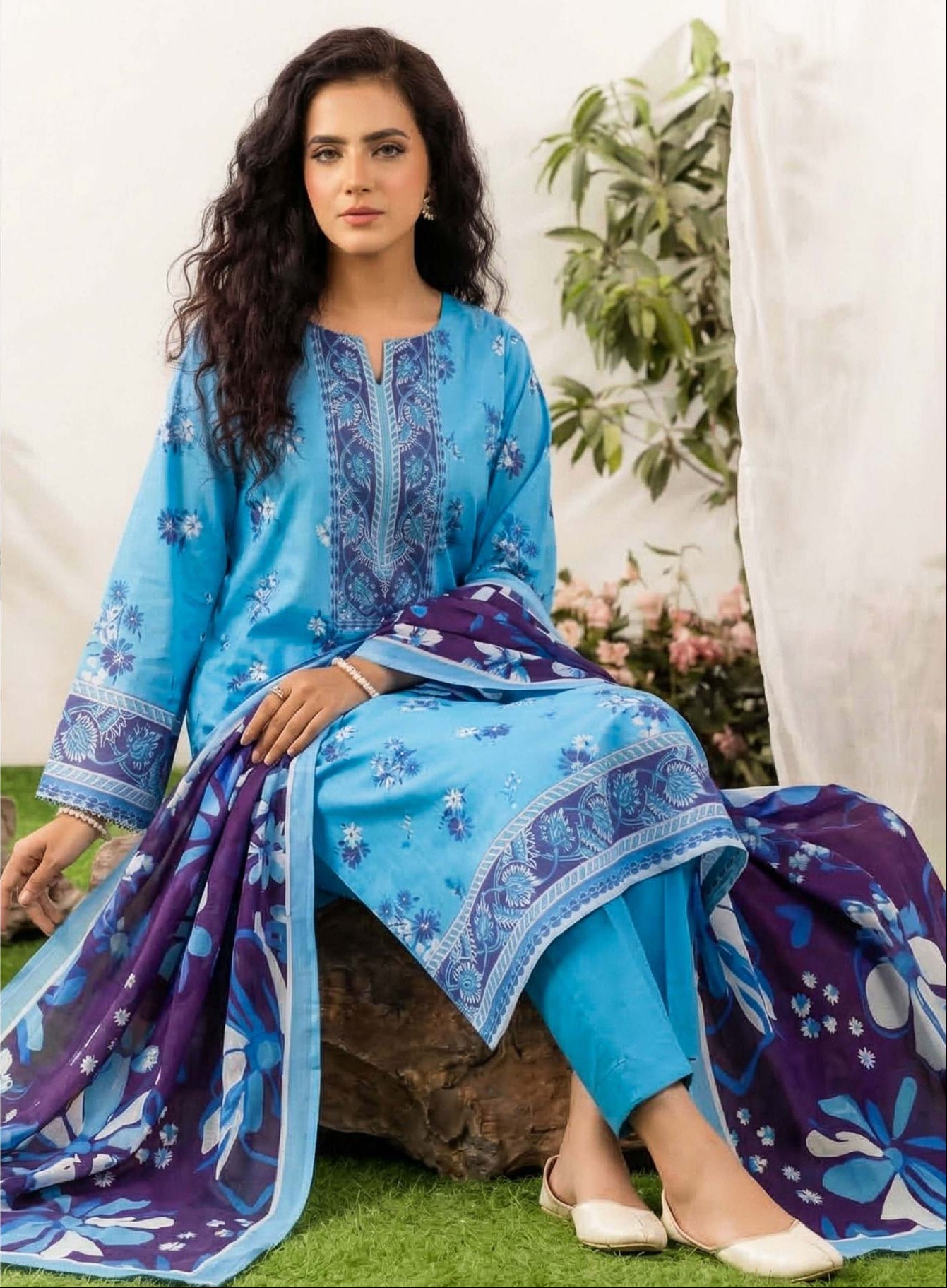 3PC UN-STITCHED LAWN RCL-43