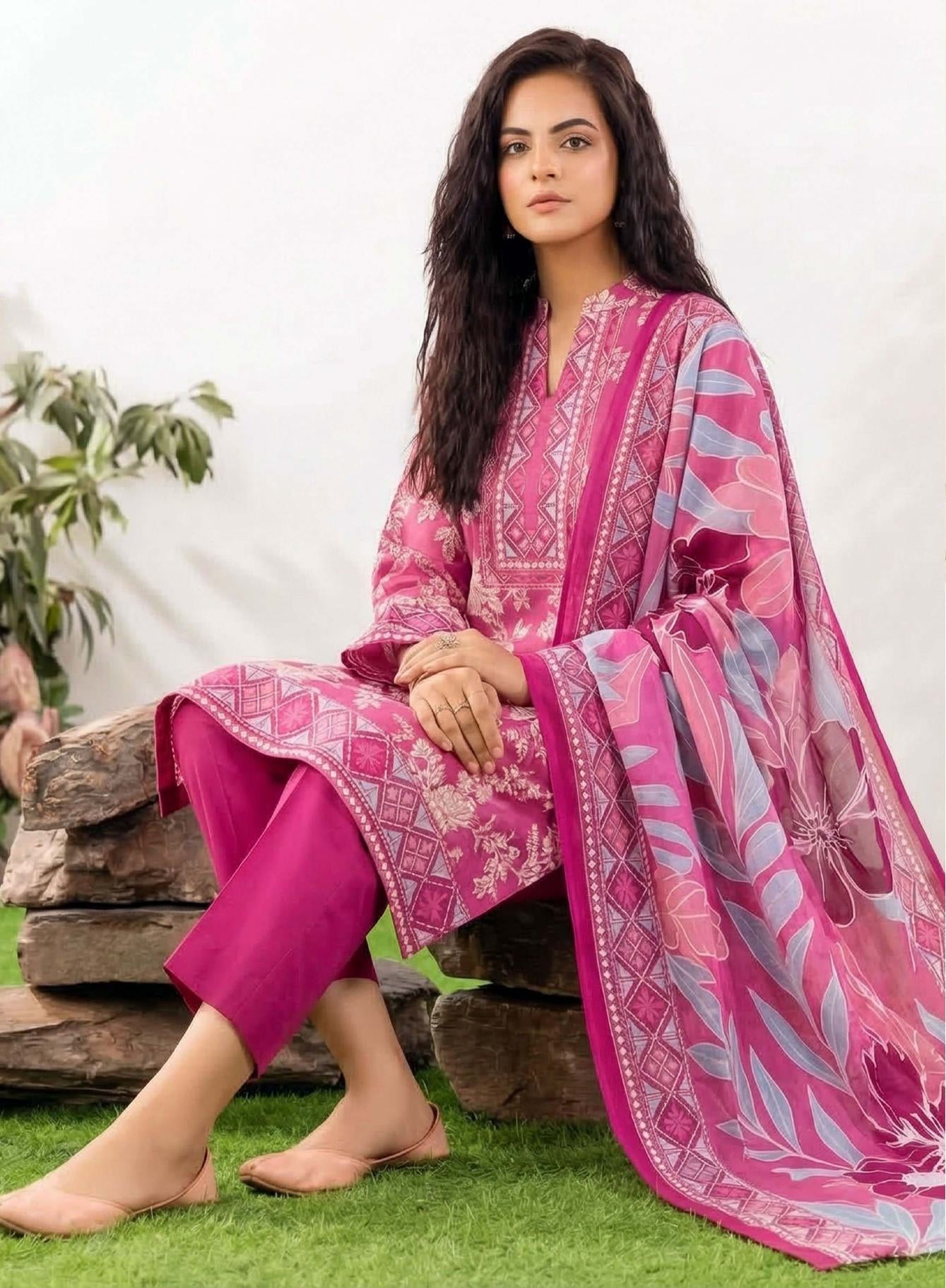 3PC UN-STITCHED LAWN RCL-42