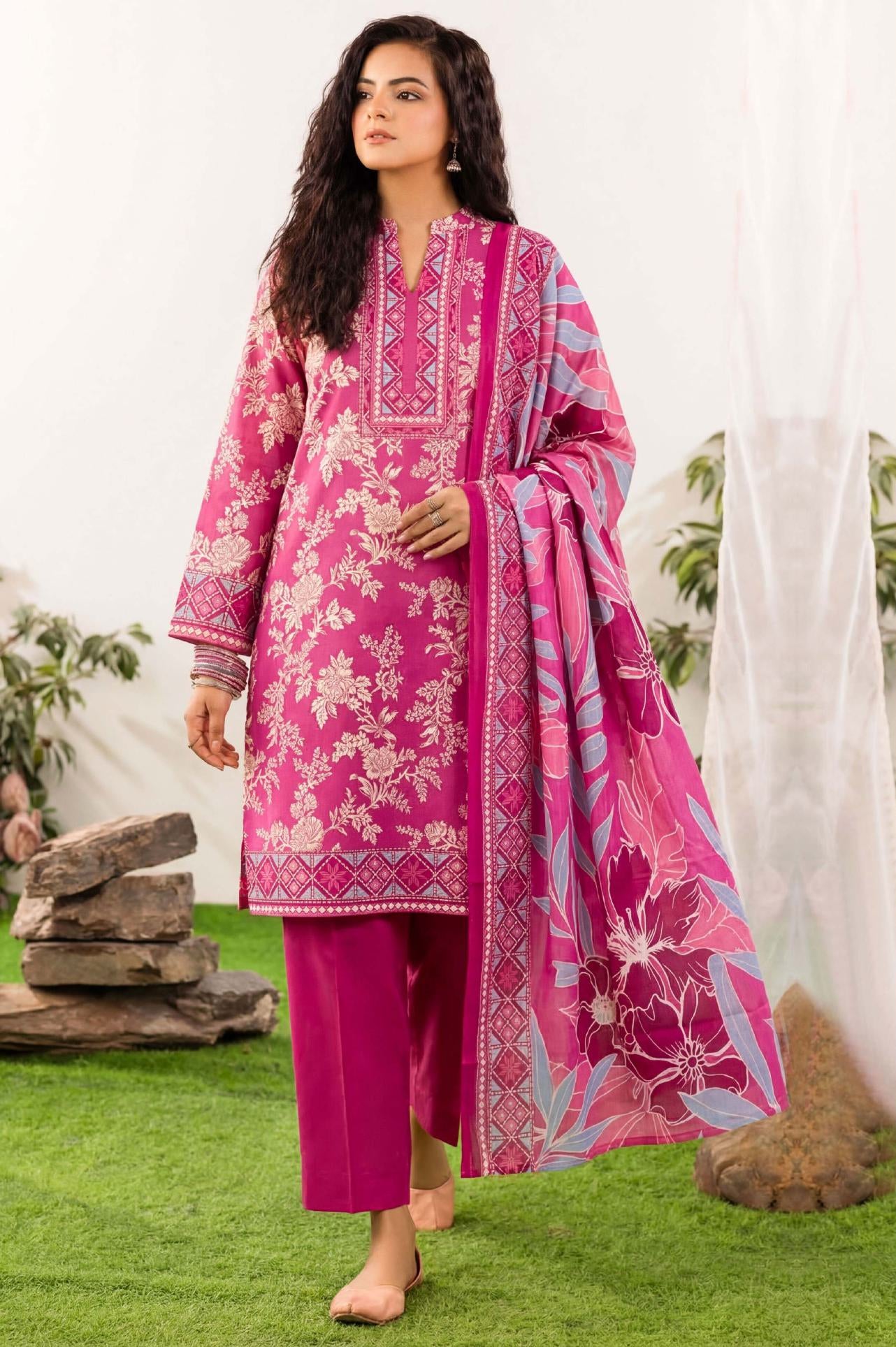 3PC UN-STITCHED LAWN RCL-42