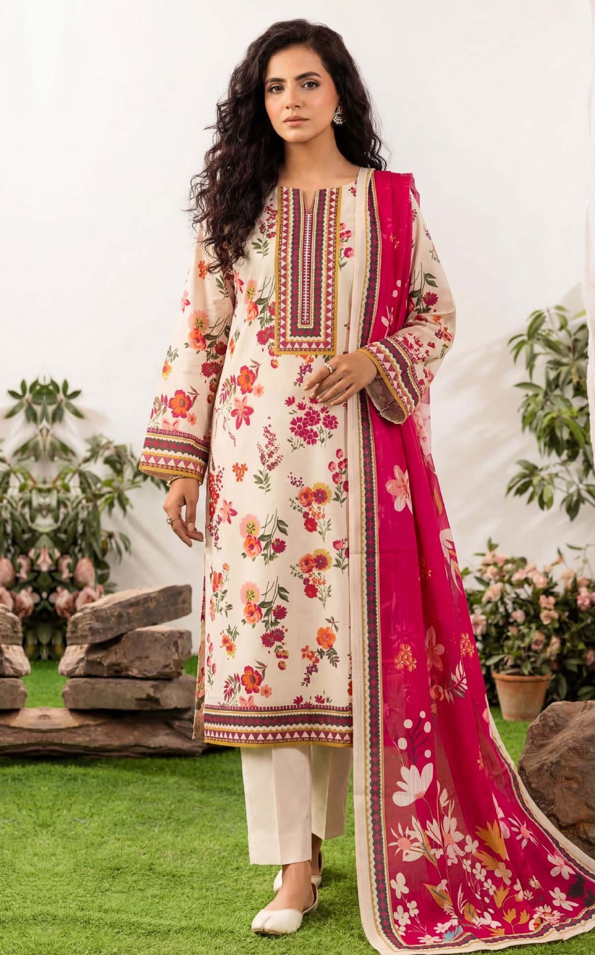 3PC UN-STITCHED LAWN RCL-47