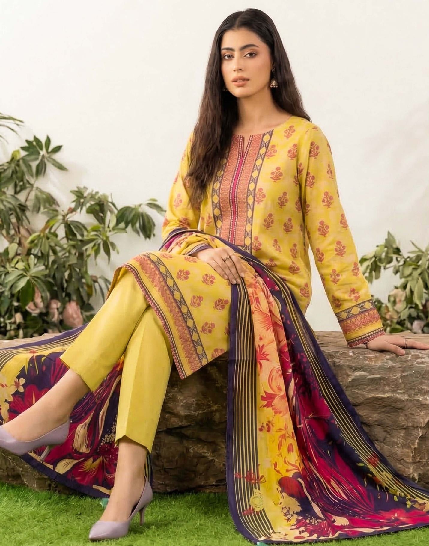 3PC UN-STITCHED LAWN RCL-40