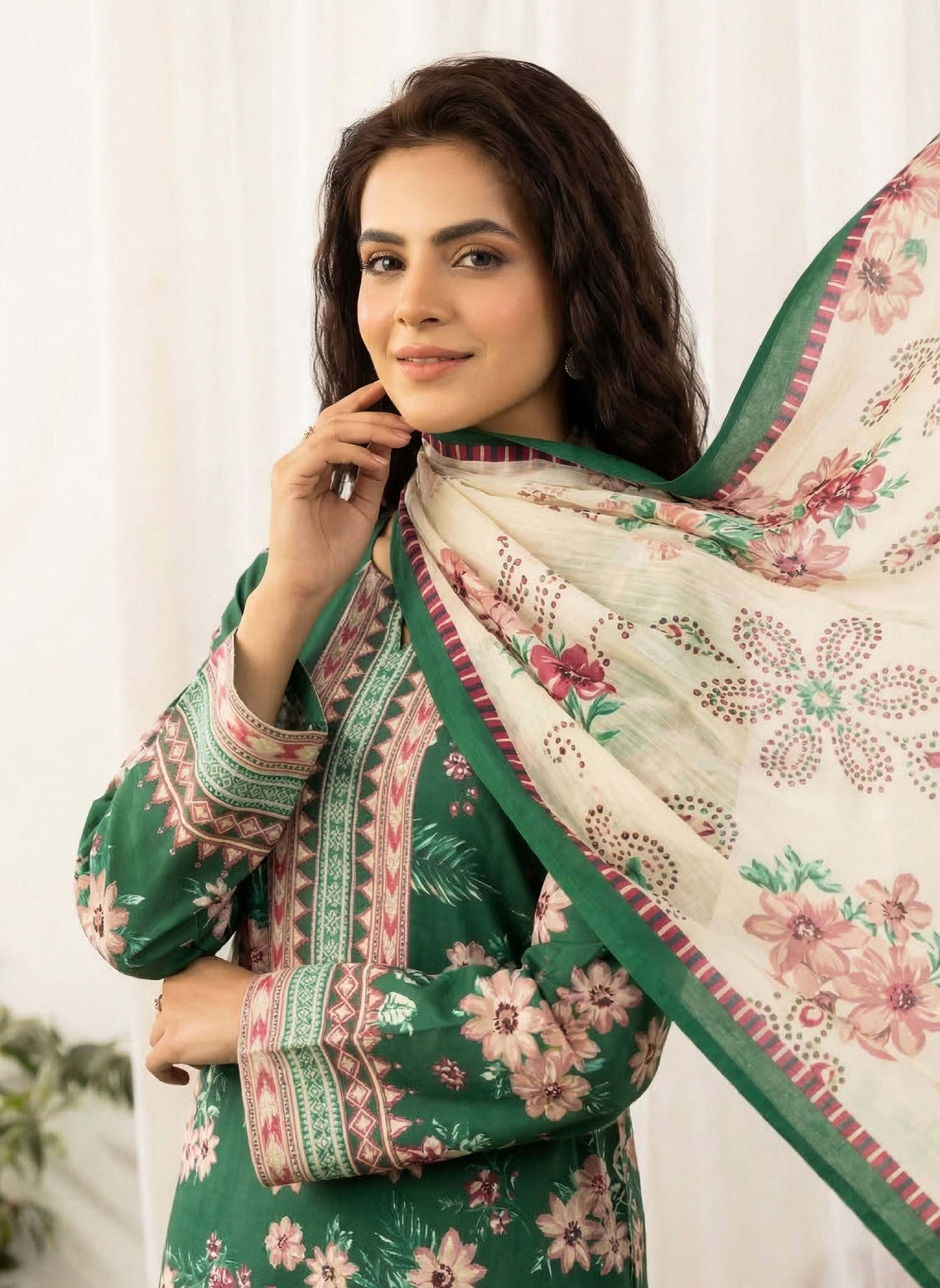 3PC UN-STITCHED LAWN RCL-49