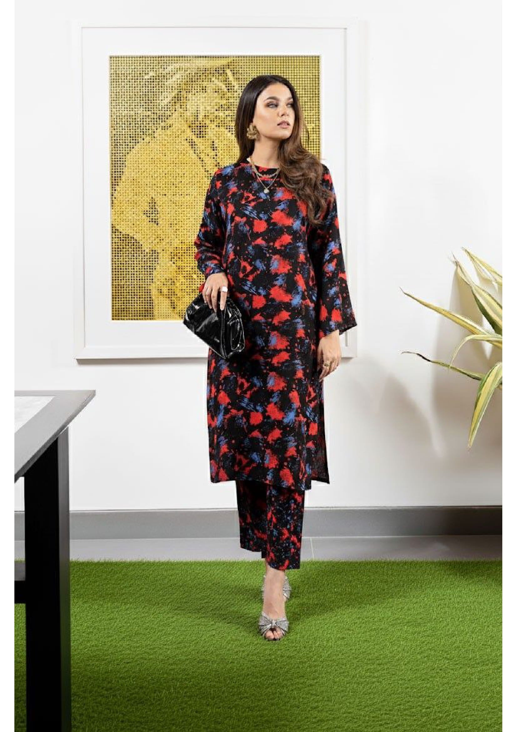 2PC Grid Cambric Cotton RT-GC-18