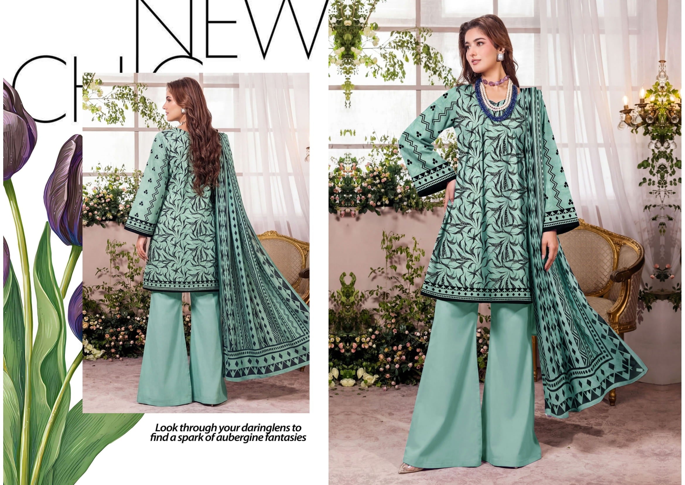 3PC UN-STITCHED LAWN RCL-07